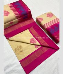 Yellow with Black Border color kuppadam pattu handloom saree with zari kaddi boarder with mini checks design