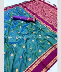 Blue and Magenta silk sarees with All over Buttas design - SILK0019581