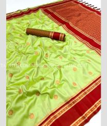Pista and Red silk sarees with All over Buttas design - SILK0019585