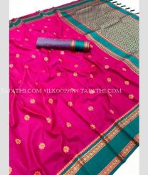 Pink and Turquoise silk sarees with All over Buttas design - SILK0019588