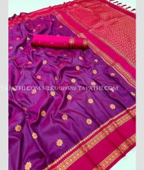 Magenta and Crimson silk sarees with All over Buttas design - SILK0019589
