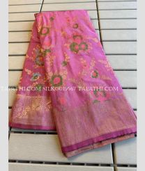 Rose Pink silk sarees with All over Meenakari design - SILK0019567