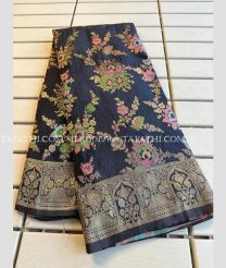Black silk sarees with All over Meenakari design - SILK0019568