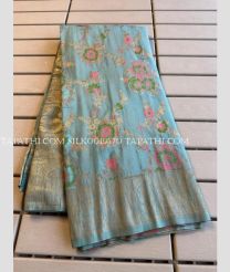 Lite Sky Blue silk sarees with All over Meenakari design - SILK0019570