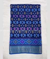 Navy Blue and Blue silk sarees with All over Pochampally design - SILK0019604