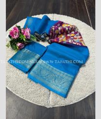 Blue and Magenta silk sarees with Kalamkari design - SILK0019639