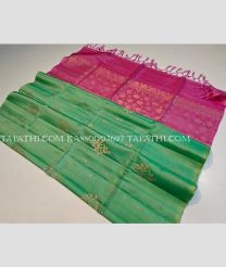 Green and Pink soft silk kanchipuram sarees with All over Buttas design - KASS0003697