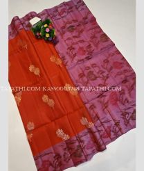 Red and Rose Pink soft silk kanchipuram sarees with pochampally border design - KASS0003748