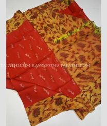 Red and Lite Orange soft silk kanchipuram sarees with pochampally border design - KASS0003749