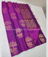 Magenta soft silk kanchipuram sarees with All over Buttas design - KASS0003778