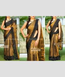 Gold colour with Black Border Uppada Tisuse handloom saree with niharika  tissue saree with contrast pallu design