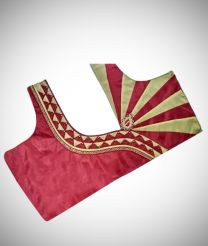 Maroon Colour Designer Blouse With Gold Patch Work
