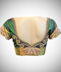 Simple Maggam Work With Stones And Zardosi