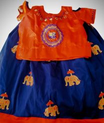 Elephant computer embroidery for the kids blouse