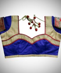 Designer Blouse With Cream Colour Patch Work