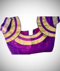Purple Colour Designer Blouse With Patch Work