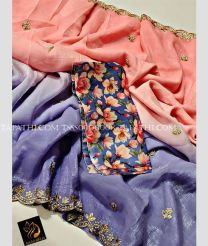 Baby Pink and Purple Blue tussar sarees with All over Buttas design - TSSS0000008