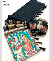 Black and Turquoise tussar sarees with All over Digital Printed design - TSSS0000004