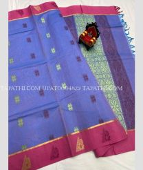 light blue colour uppada cotton sarees with All over Buttas design - UPAT0004829