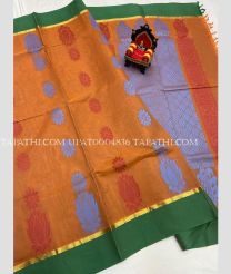 orange colour uppada cotton sarees with All over Buttas design - UPAT0004836