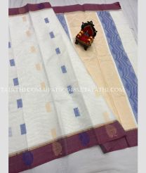 wheat and pink colour uppada cotton sarees with All over Buttas design - UPAT0004852