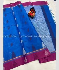 royal blue colour uppada cotton sarees with All over Buttas design - UPAT0004853