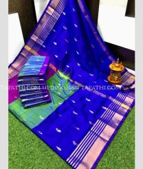 royal blue and purple colour uppada pattu sarees with All over Nakshtra Buttas design - UPDP0024831