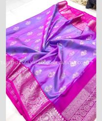 silver and purple colour venkatagiri pattu sarees with All over Buttas design - VAGP0000961