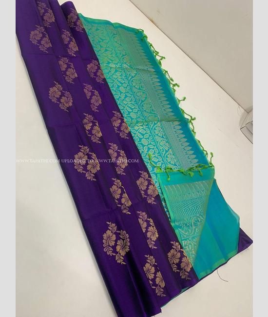 Borderless SILK SAREES with contrast blouse ideas, Beautiful Borderless  saree with elegant Look - YouTube