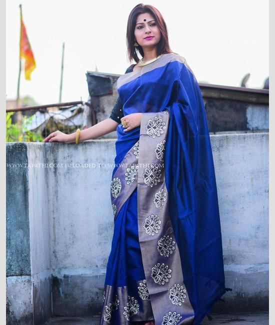 Violet and silver - Mangalagiri Handloom silk cotton big border saree –  Weaversdirect