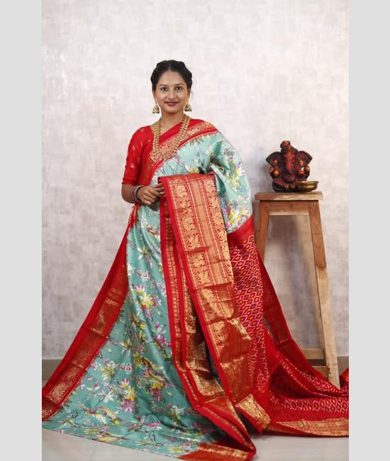 Ikkat silk unbehandelt sarees Saree