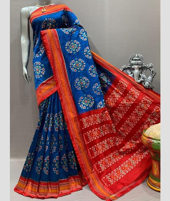 Pochampally Ikkat silk sarees designer pochampally ikkat silk saree with All over Ikkat design online from weavers PIKP0033127