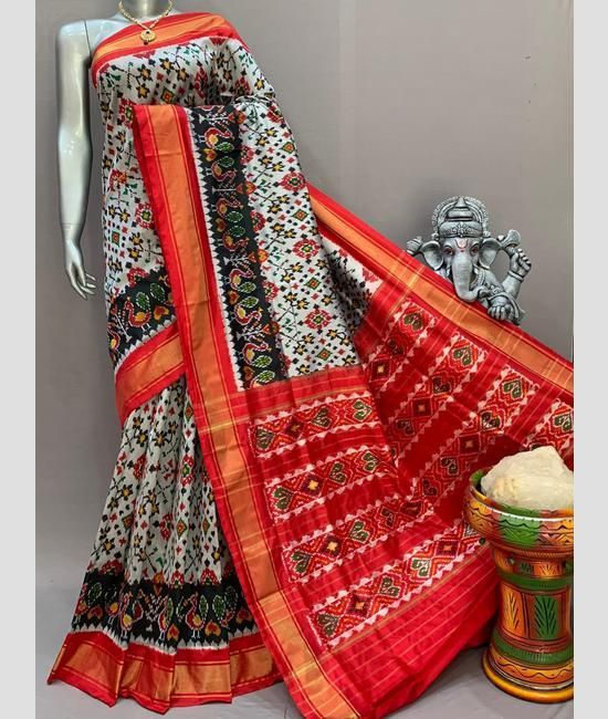 Pochampally Ikkat silk sarees designer pochampally ikkat silk saree with All over Ikkat design online from weavers PIKP0033130