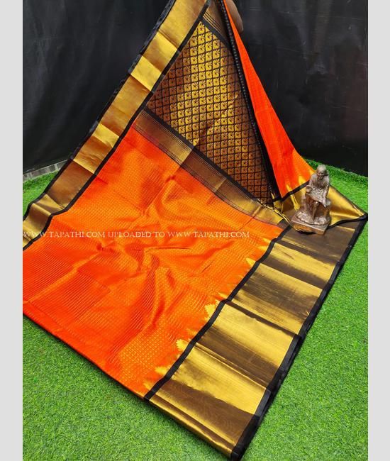 Buy Mitiv Printed, Ombre, Temple Border, Striped, Woven, Dyed Jamdani  Georgette Red, Orange Sarees Online @ Best Price In India | Flipkart.com