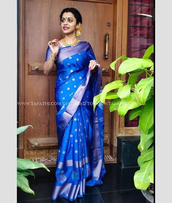 Buy Indian Royal Blue Colour Soft Silk Weaving Work Saree Online in India -  Etsy