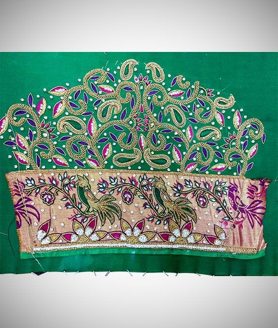 Peacock maggam work sales designs