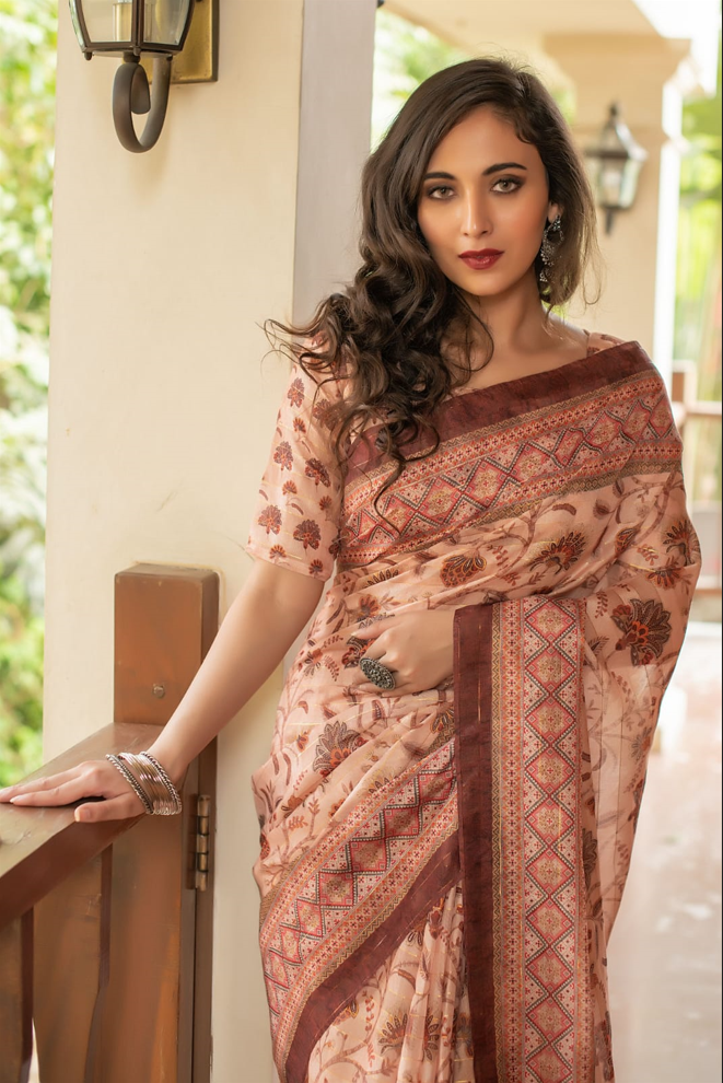 Designer Linen Silk Saree