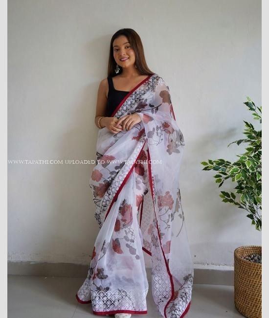 Can a floral saree be worn to a wedding? - Quora